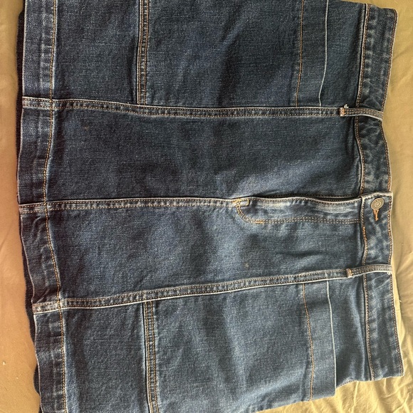Denim Skirt with Stitch Detailing - Picture 1 of 3